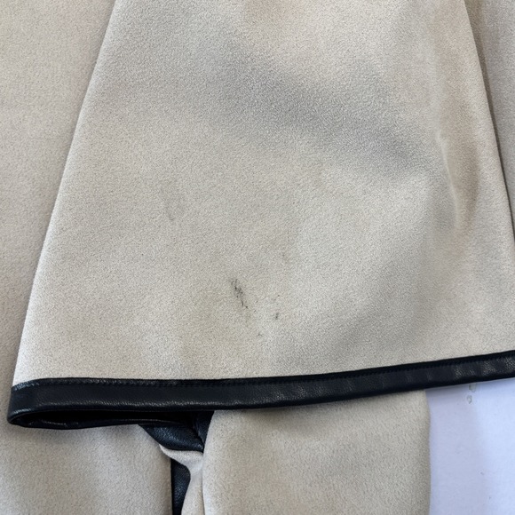 Joseph Ribkoff Scuba Suede Coat Jacket Taupe Black Faux Leather Trim Womens XXL - Picture 9 of 9